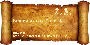 Kovácsovics Margit névjegykártya