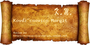 Kovácsovics Margit névjegykártya